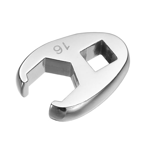 HARFINGTON Drive Crowfoot Wrench 3/8" Drive 16mm Metric Fractional Crowfoot Flare Nut Wrench 40Cr Chrome Plated Open End Crowfoot Wrench for Mechanics Automotive Repair Work - size: 16mm