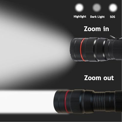 Wrrozz 2 Pack Small Mini LED Rechargeable Flashlight, Zoomable with Clip | High Lumens flahlights, Single Mode Super Bright EDC Flash Light, Portable Pocket Pen, for Gift, Camping, Emergency, Hiking - size: B-2 pack