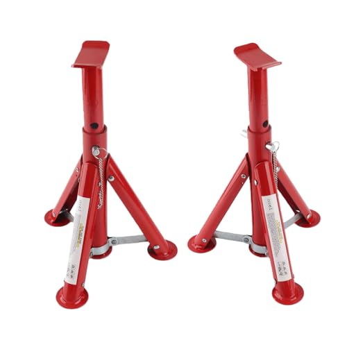 Vikye Foldable 3 Ton Car Jack Stand Durable Alloy Steel for Maintenance Easy Storage 11.42-16.06in Red