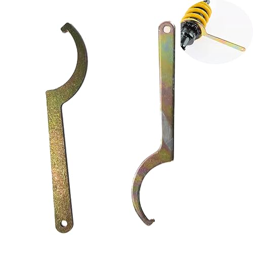 2 Pack Coilover Wrench Spanner Set C-Shape Hook Wrenches Tool for 42mm-62mm Nut Motorcycle Dirt Bike Coil Over Suspension System Shock Absorber Adjustment