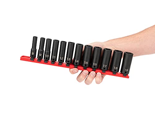 TEKTON 3/8 Inch Drive Impact Socket Set, 12-Piece | SID91103 - size: 12-Piece (5/16-3/4 in.), style: Deep