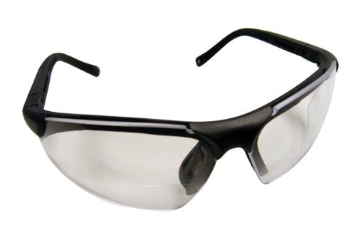 SAS Safety Sidewinder Readers Safety Glasses -Black Frame - Clear 2.5 X Reader Lens - Polybag