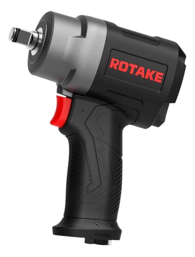 ROTAKE Compact 1/2" Air Impact Wrench, 560 ft-lbs, Twin Hammer, RT-5284 | 9900 RPM Speed, 3.09-lb Ultra-Light Body, Aluminum Hammer Case, 3-Speed Control, Auto Repair & Tight Spaces - size: 1/2" (560 ft-lbs)RT-5284