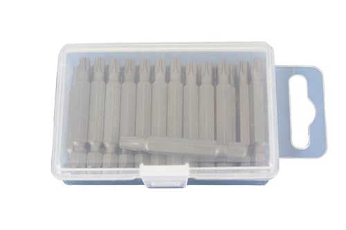 TEMO 25 pc T27 Torx Star Head Screwdriver Bit Set, S2 Steel 6 Point T-27 2 Inch Screwdriver Insert Bits - size: T27 2"L