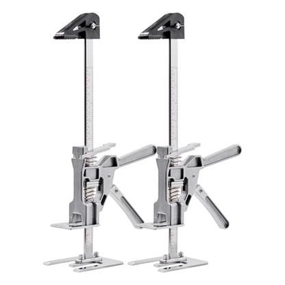 VEVOR Labor Saving Arm Jack, 2 PCS 220 lbs Bearing Capacity, Lifting up to 7.1", Metal Hand Lifting Jack Tool with Magnetic Level, Adjustable Height, for Door, Window, Furniture, Woodworking, Silver - size: L-12inch