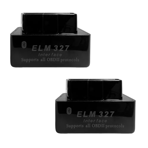 KVAEY 2 PCS OBDII Car Auto Diagnostic Scanner, ELM327 Automotive Bluetooth Scan Tool and Code Reader, Professional Car Bluetooth Engine Fault Code Reader, Universal Car Accessories (Black) - color: Black, size: 2 PCS