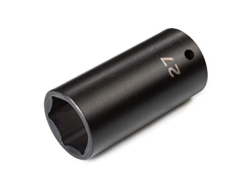 TEKTON 1/2 Inch Drive x 27 mm Deep 6-Point Impact Socket | SID23127 - size: 27 mm, style: Deep