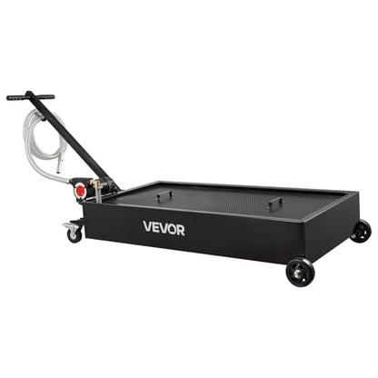 VEVOR Low Profile Oil Drain Pan, 20-Gallon Metal Oil Change Pan, Effective Oil Drain Cart with 180W Electric Pump, Wheels & Folding Handle, Oil Drain Tank for Cars, SUVs, Trucks, Buses, RVs