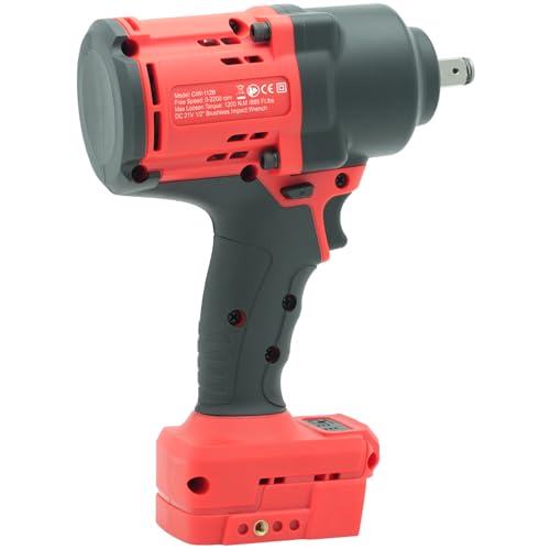 BESWELL CIW-112B-ML 1/2" Cordless Impact Wrench for Milwaukee 18V Battery | Powerful 885 Ft-Lbs brushless impact driver with 4-mode speed control. Bare tool (battery not included) for auto car repair.