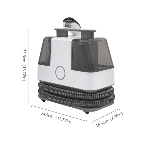 110V Portable Fabric Carpet & Couch Deep Cleaner Machine, Handheld Rug Spot Extractor for Home Stairs Car Upholstery, Lightweight Washer with Spray Brush, US Plug