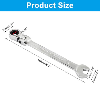 3Pcs Flexible Ratchet Wrenches Set, 10mm | Chrome Vanadium Steel, Gear Wrench for Versatile Gear Ring Ratcheting Combination, 5° Movement, 72 Teeth