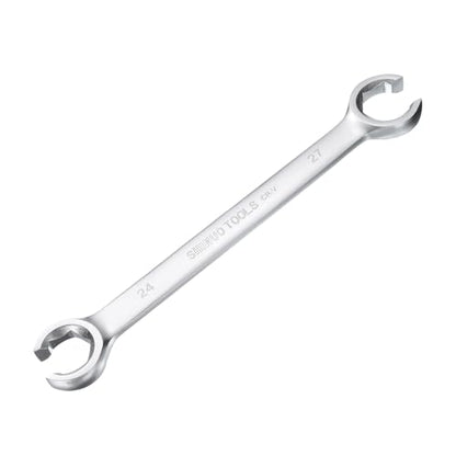 HARFINGTON Flare Nut Wrench 24mm x 27mm CR-V Nickel Plating Wrench for DIY Automotive Repairs and Household Maintenance - size: 24mm x 27mm