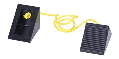 Vestil RWC-2-PR Molded Rubber Wheel Chock with Rope 8 In. x 56 In. x 4 In. Black
