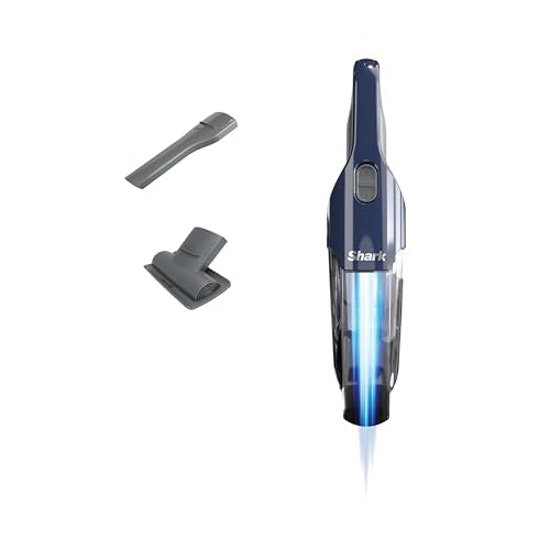 Shark Cyclone PET Handheld Vacuum | HyperVelocity Suction | Powerful Pet Hair, Home & Car Cleaning | USB Rechargable| Lightweight | Crevice Tool & Multi Surface Pet Tool | Navy Blue/Grey | CH701 - color: Blue