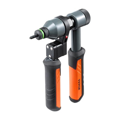 VEVOR Rivet Nut Tool Kit, 9-Inch Ratchet Rivnut Tool Kit, with 10 Mandrels and 100 Nuts, Metric and SAE Size M5, M6, M8, M10, M12, 8-32, 10-24, 1/4-20, 5/16-18, 3/8-16 UNC, with a Rugged Carrying Case - size: 9"-RATCHET, style: RIVET NUT TOOL