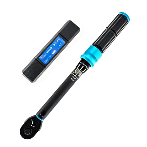 1/4 Torque Wrench, 5-25 N·m(44.3-221.3 In·lb) 72-Tooth Click Type, Dual-Direction Adjustable,Dual-scale Markings, Newton Meter Wrench for Bicycle, Motor&Car Repair, Home Repair