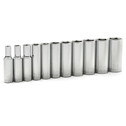 GEARWRENCH 11 Pc. 3/8" Drive 6 Pt. Deep Socket Set, SAE - 80555 - size: 11 Pc, style: 3/8"