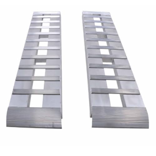 GEN-Y Hitch Heavy Duty Aluminum Loading Ramps - Set of 2, 14 Feet Long x 15 Inches Wide, 8000 LBS Capacity, Hybrid Hook and Plate Ends, Serrated Cross Rungs for Maximum Traction - size: 14'