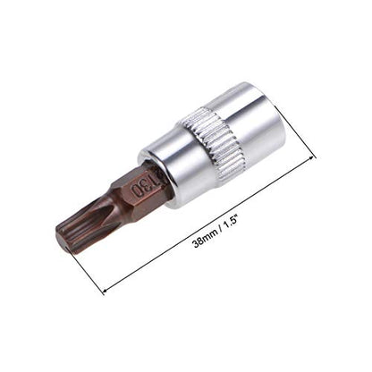 uxcell 3pcs 1/4" Drive x T30 Torx Bit Socket, S2 Steel Bits CR-V Sockets 38mm Length Use with Ratchet Wrench, Slide Bar, Extension Rod - size: T30