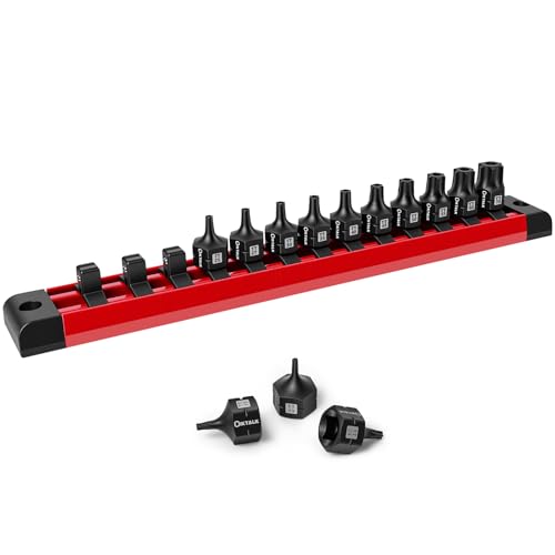 3/8" Drive Stubby Torx Bit Socket Set, 13PCS Impact Torx Socket Set, TT10 to TT70, Anti-Roll Design S2 Steel for Impact Use - size: 3/8" Drive socket 13PCS