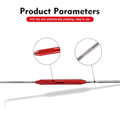 2 PCS Hook and Pick Set Puller Remover, Double-ended Carbon Steel O-ring Seal Tool, Non-slip Handle Precision Automotive Pick Tool Set, Universal for Most Cars, Trucks, SUVs (Red & Blue) - color: Red & Blue