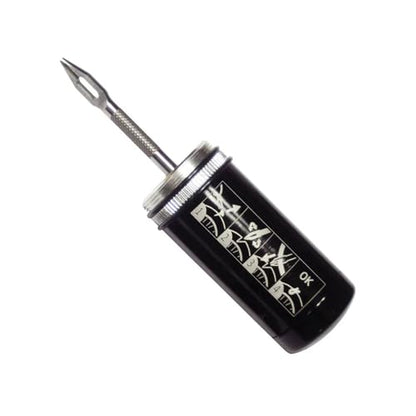 LEZYNE Tubeless Bike Tire Repair Kit - Road, Mountain & Gravel Bicycle Puncture Tool Set - Portable Compact Aluminum Storage Container/Handle with Stainless Steel Reamer & 5 Extra-Tacky Plugs