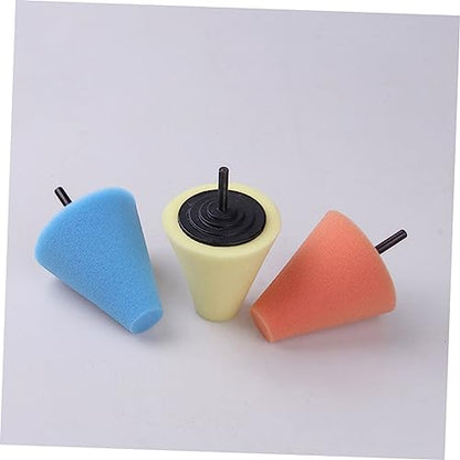 Luxshiny Automotive Car Buffing Pad Cone Shaped Burnishing Sponge for Wheel Hub Cleaning Tapered Design for Uneven Surfaces Reusable Polishing Tool for Cars Boats Motorcycles