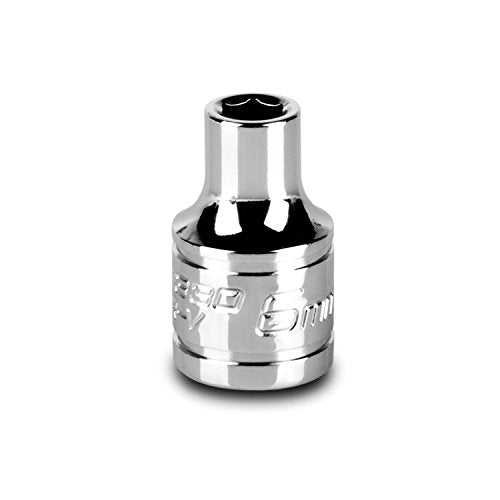 Capri Tools 6 mm Shallow Socket, 3/8-Inch Drive, 6-Point, Metric - size: 6 mm