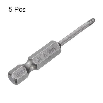 HARFINGTON 5pcs #1 Phillips Screwdriver Bit PH1 1/4" Hex Shank 2" (50mm) Long Magnetic S2 Steel Industrial Grade Screw Driver Bit Cross Head Electric Drill Bits 0.098" (2.5mm) Rod - size: PH1 x 50mm x 2.5mm