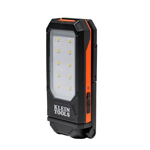 Klein Tools 56079 Slim Rechargeable Personal Work Light, 500-Lumen, Magnetic LED Portable Flashlight, 360-Degree Rotation and Carabiner, USB-C Rechargeable Inspection Light