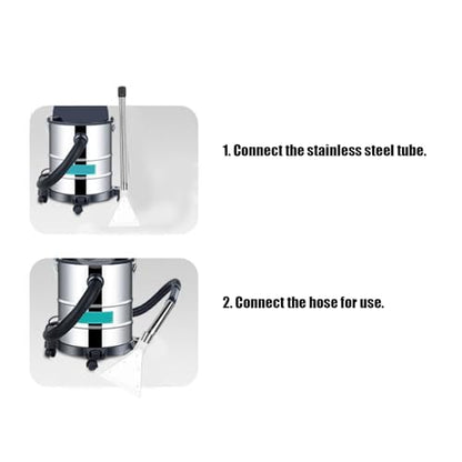 ZJchao Universal Shop Vacuum Extractor Attachment for Carpet Upholstery Car Detailing Turns Wet Vacs into an Extractor for 32mm 35mm Vacuums Clear Head Stainless Steel Tube