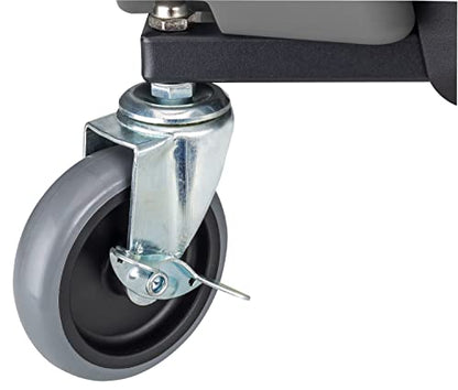Powerbuilt Rolling Work Seat Brake Stool with 4-inch Rubber Lockable Wheels, Big Seating Platform, Tool Trays and Drawer 330 lb. Capacity, Mechanics, Gardening, Garage - 941881ECE, Grey - style: Grey with Foam Seat Cushion