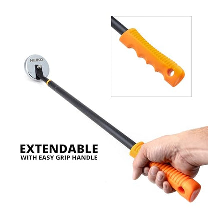 NEIKO 53428A Telescoping Magnetic Pickup Tool, Heavy Duty 50 Pound, 36.5-Inch-Long Magnet Stick, Large Magnet with Handle, Extendable Nail Sweeper, Magnetic Wand - size: 50 Pound, style: Pick Up Tool