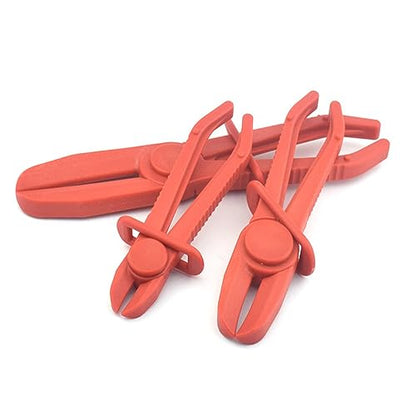 OBTANIM 3 Pack Plastic Hose Pinch Off Pliers Line Clamp Pliers Set Tool for Automotive Flexible Hoses, Gas Lines Radiator Brake Coolant and Fuel Lines (Red) - color: Red