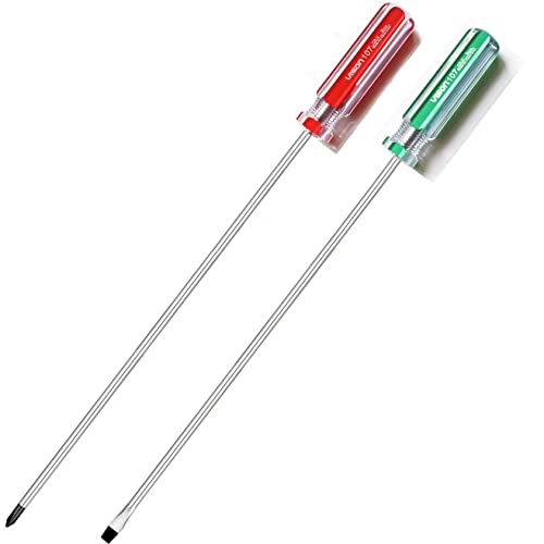 Long Screwdriver Phillips and Slotted Flat-Head Screwdriver PH1 10inch with Magnetic Tip (10inch No.1) - size: 10inch No.1