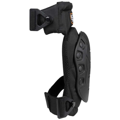 KLEIN TOOLS 60344 Knee Pads, Hinged Gel Knee Pads with Slip Resistant Rubber Caps, Quick-Release Clips and Adjustable Straps, Black