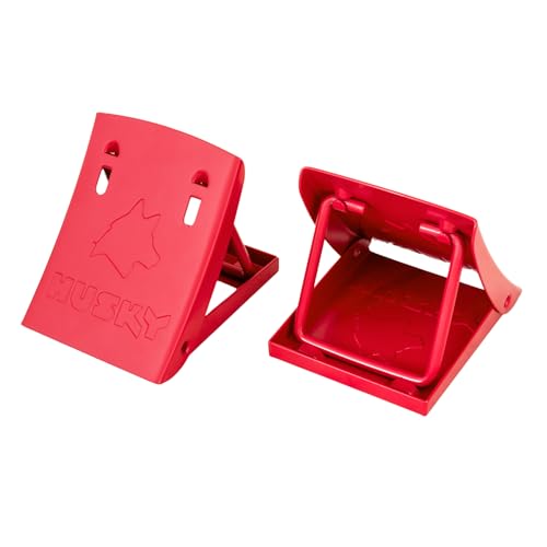 Husky Towing 38512 Foldable Wheel Chock Set Heavy‑Gauge Steel with Storage Case, Husky Red, Set of 2