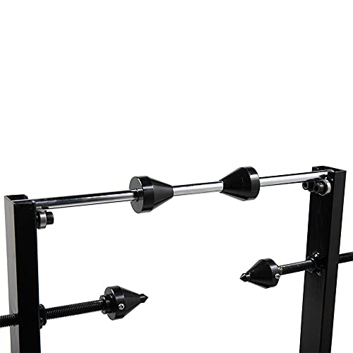 Motorcycle Wheel Balancer Stand with Truing Pointer Fits 13–38mm Axles | Static Tire Balancing and Rim Truing Tool with Dual Bearings and Adjustable Cones, for Dirt Bike Sport Bike Wheels