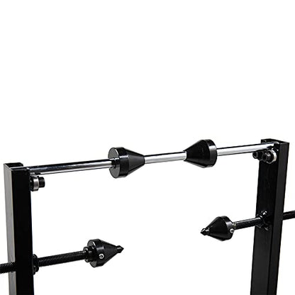 Motorcycle Wheel Balancer Stand with Truing Pointer Fits 13–38mm Axles | Static Tire Balancing and Rim Truing Tool with Dual Bearings and Adjustable Cones, for Dirt Bike Sport Bike Wheels