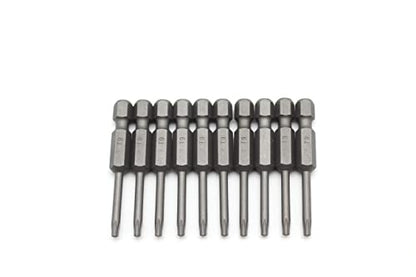 TEMO 10 pc T9 Torx Star Head Screwdriver Bit Set, S2 Steel 6 Point T-9 Reduced Round Shaft Screwdriver Insert Bits Hex Shank - size: T9 Round