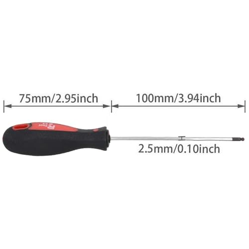 Utoolmart 2.5mm x 100mm Ball Head Precision Screwdriver Hex Design Wrench Hand Tool 2Pcs - color: 2pcs, size: 2.5×100×75mm
