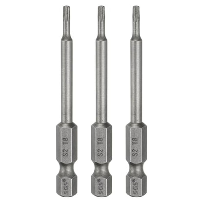 HARFINGTON 3pcs T8 Torx Head Screwdriver Bit 1/4" Hex Shank 2.6" (65mm) Long Magnetic No Hole Tip Tamper Proof 6 Point Star Screw Driver Drill Bits S2 Steel Industrial Power Screwdrivers - size: T8 x 2.6"(65mm)