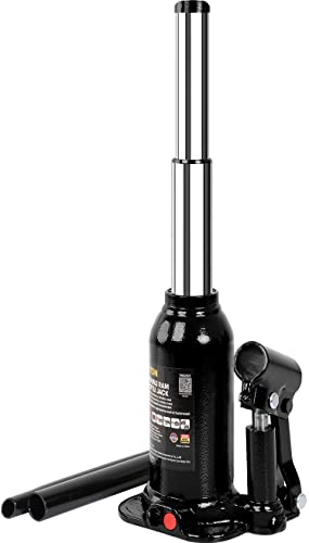 Torin 2 Ton (4,000 LBs) Double Ram Welded Bottle Jack for Car Auto Repair and House Lift, Black, ATH80202XB - size: 2 Ton（4，000 lbs）
