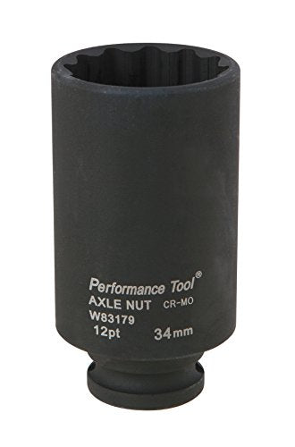 Performance Tool W89316 5-Piece 12 Point Axle Nut Socket Set - Chrome Moly for Strength, Sizes 30mm to 39mm, Includes Fitted Blow Molded Storage Case - style: 5pc Set