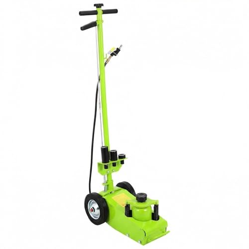 30 Ton Air Hydraulic Floor Jack, 66,000 LBS Capacity for Heavy Duty Trucks & Tractors, Low Profile 9 Inch, with 4 Adapters, Dual Power (Air/Manual Hydraulic), 46" Adjustable Handle - color: Green, size: 30 Ton