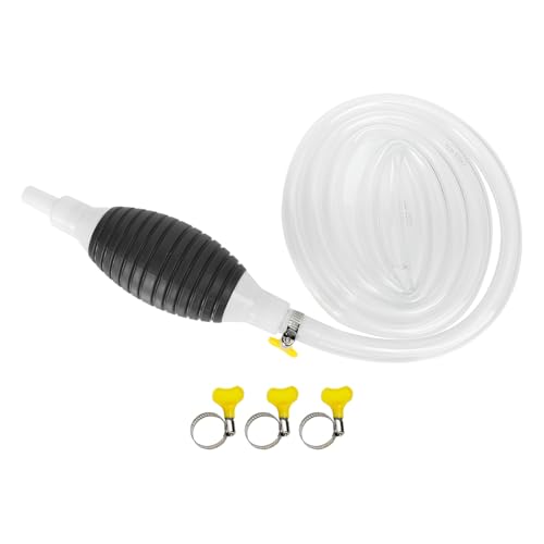 Manual Transfer Pump Kit with 2m Hose and 2 Clips Hand Siphon Pump for Car Motorcycle Fish and Liquid Transfer Accessories