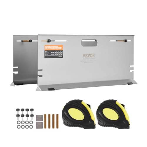 VEVOR Wheel Alignment Tool, 2-Pack Alignment Tool Toe Plates, Stainless Steel Toe Angle Measurement Tool Plate, 4 Alignment Rods and Magnetic Slots, Includes Measuring Tapes & Conversion Chart