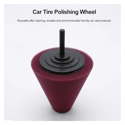 Car Polishing Pad Buffing Foam Sponge Cone Polisher Buffer Automotive Waxing Kit for Wheel Hub(Green) - color: Green