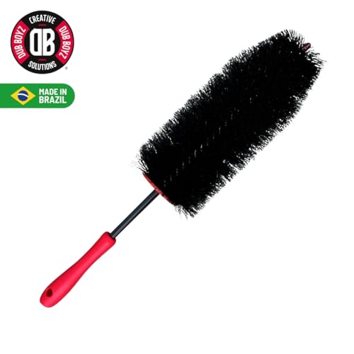 DUB BOYZ Wheel Brush for Cleaning Rims - 17.7" Long Reach Flexible Hedgehog Brush, Soft Bristles for Wheel Holes, Spokes & Lug Nuts, Safe for Alloy Wheels Rick Brush