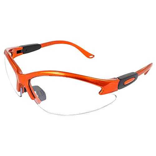 Global Vision Safety Shop Glasses - color: Orange Frame/Clear Lens